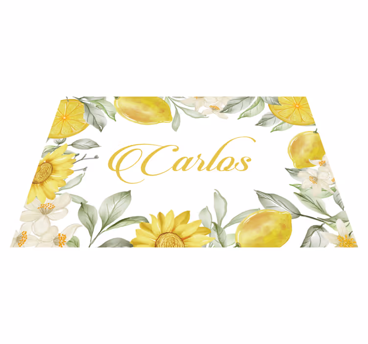 Lemon floral arrangement osebni pogrinjek - TenStickers