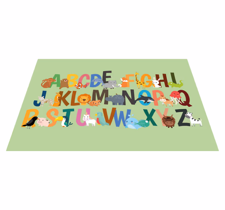živalska abeceda za otroške pogrinjke - TenStickers