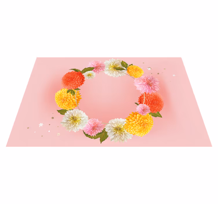 Floral circle accent izvirna jedilna podloga - TenStickers