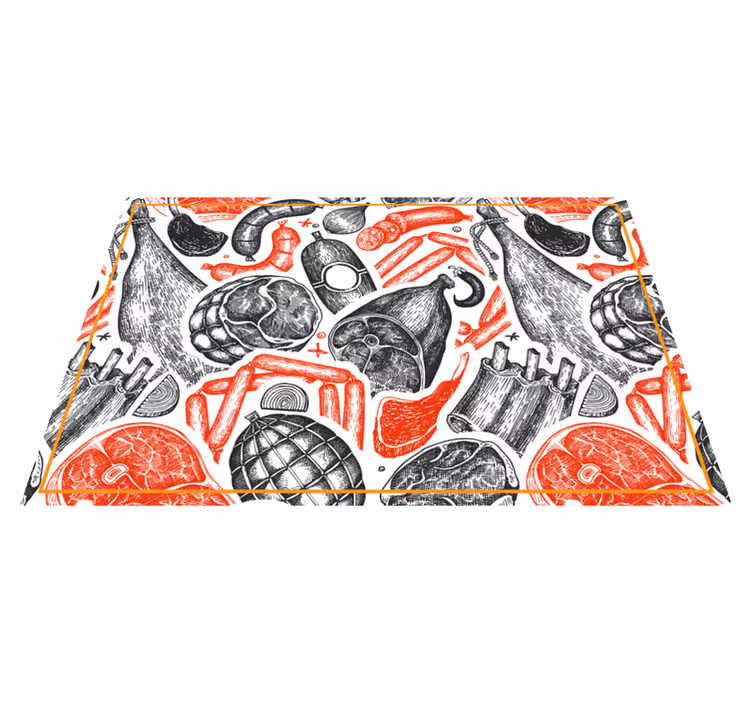 Food illustration patterns izvirna jedilna podloga - TenStickers