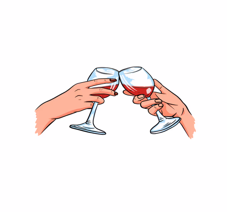 Cheers toasting glasses s citati na pogrinjku - TenStickers