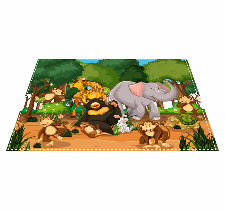 Animal fun scene otroški pogrinjek za mizo - TenStickers