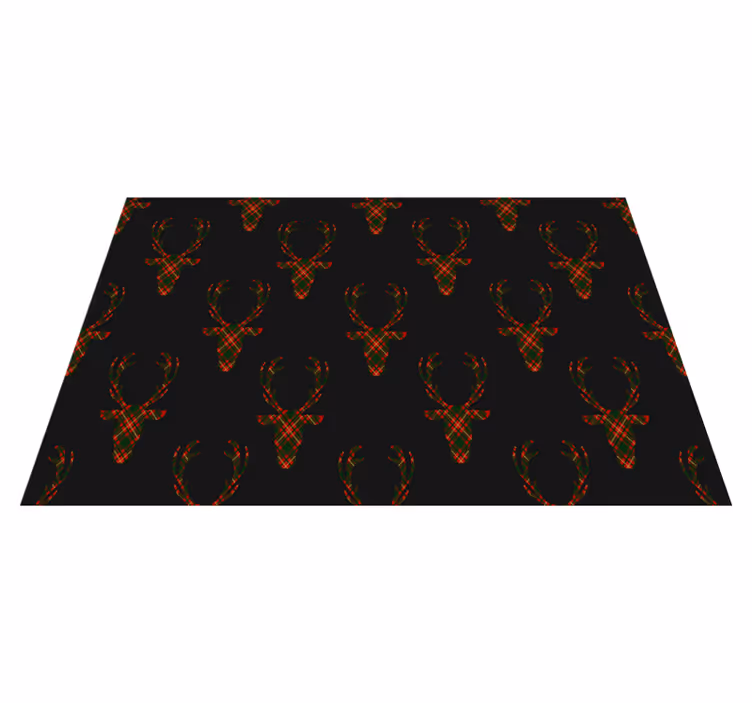 Plaid reindeer silhouettes božični pogrinjek - TenStickers