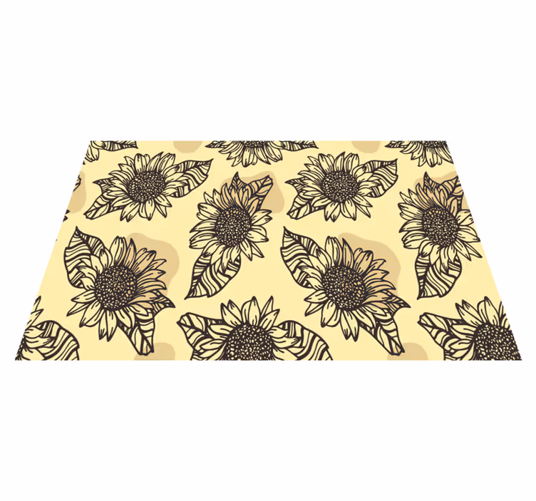 Sunflower pattern art izvirna jedilna podloga - TenStickers