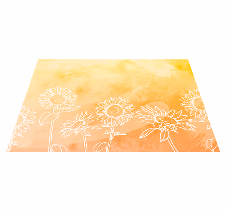 Sunflower outline pattern izvirna jedilna podloga - TenStickers