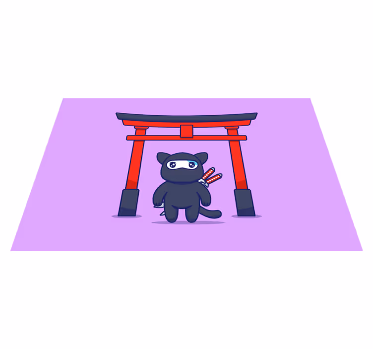 Cute ninja character izvirna jedilna podloga - TenStickers
