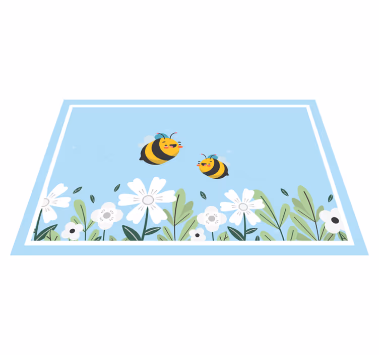 Bel cvet s čebeljimi originalnimi pogrinjki - TenStickers
