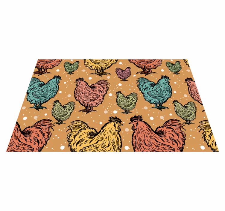 Colorful chicken pattern izvirna jedilna podloga - TenStickers