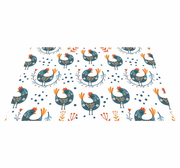 Colorful rooster pattern izvirna jedilna podloga - TenStickers