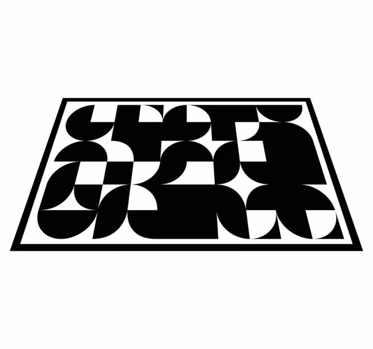Geometrijski črni motiv moderni prtički - TenStickers