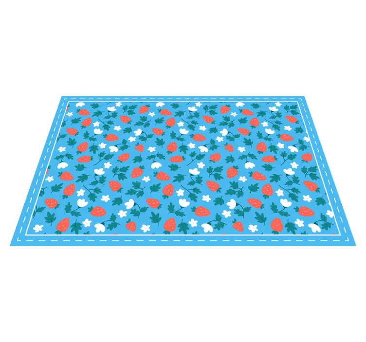 Strawberry floral pattern izvirna jedilna podloga - TenStickers