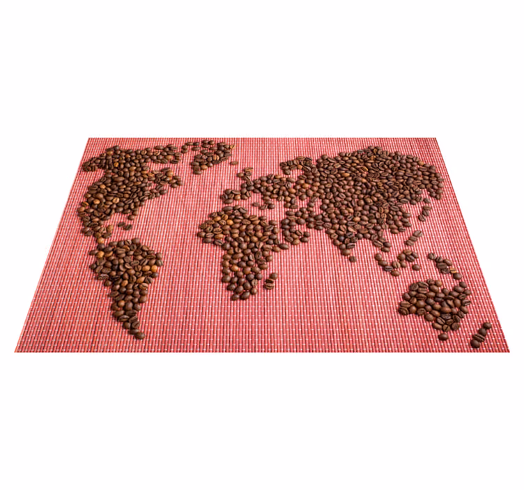 World map coffee beans izvirna jedilna podloga - TenStickers