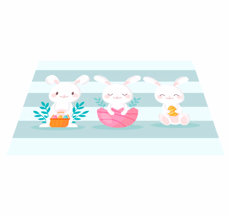 Cute bunny characters otroški pogrinjek za mizo - TenStickers