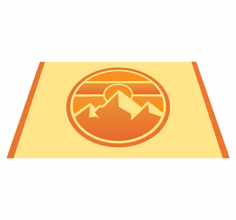 Mountain sunset silhouette moderna miza - TenStickers