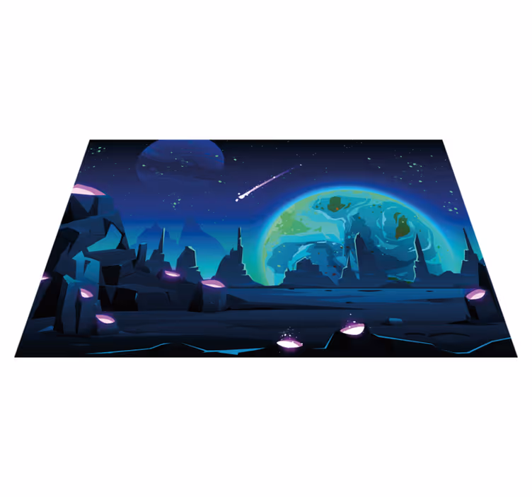 Cosmic landscape scene sodobno preprogo - TenStickers