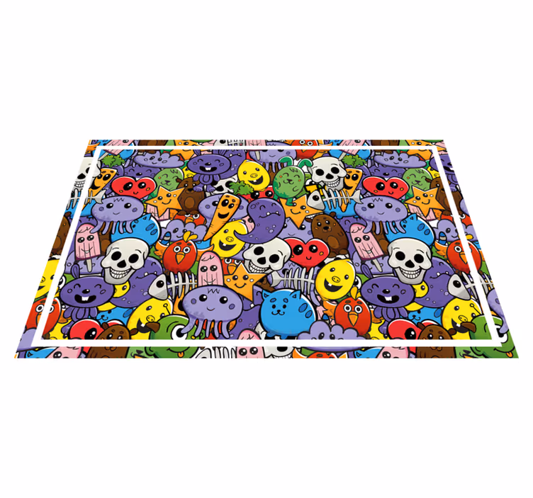 Colorful cartoon characters otroški pogrinjek za mizo - TenStickers