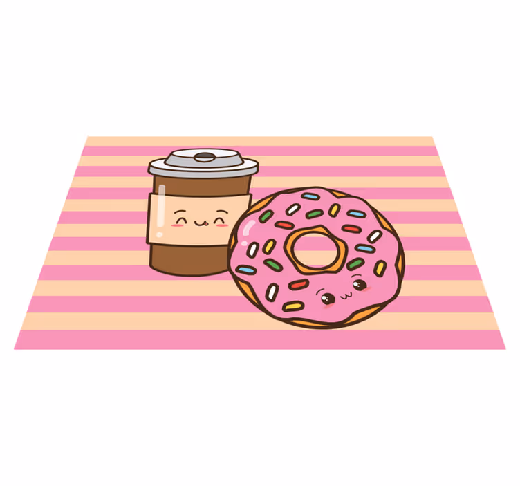 Cute coffee donut otroški pogrinjek za mizo - TenStickers