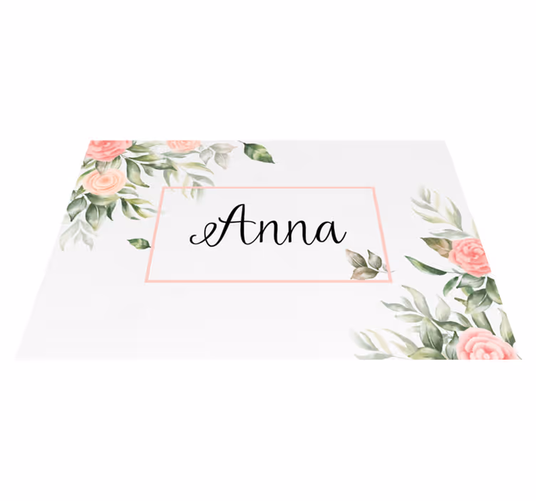 Floral customizable placemats pogrinjek z imenom - TenStickers