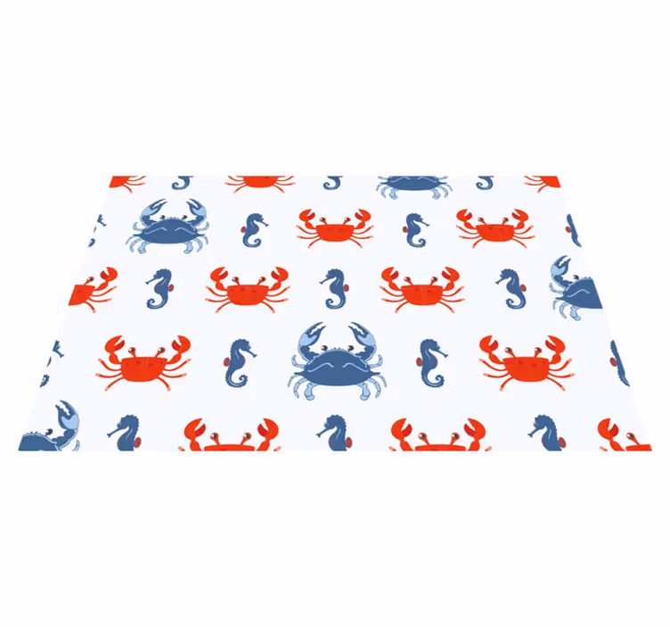 Crab and seahorse pattern izvirna jedilna podloga - TenStickers