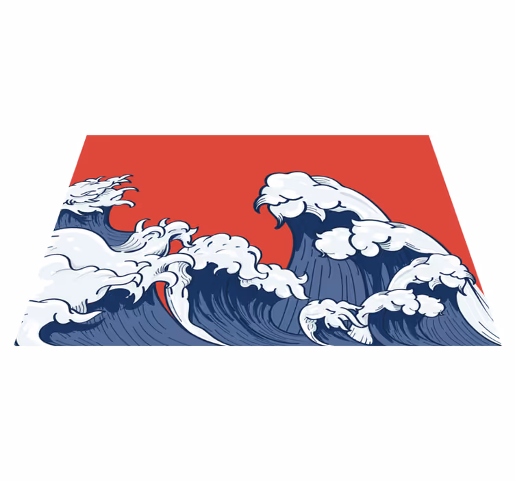 Rdeči kanagawa val Izvirna jedilna podloga - TenStickers