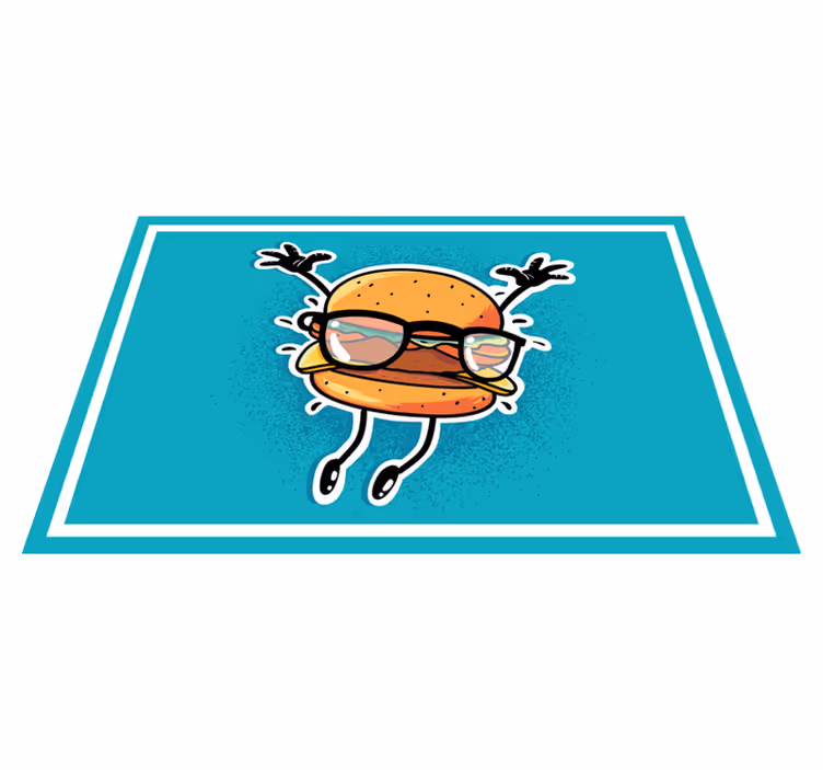 Jumping hamburger character otroški pogrinjek za mizo - TenStickers