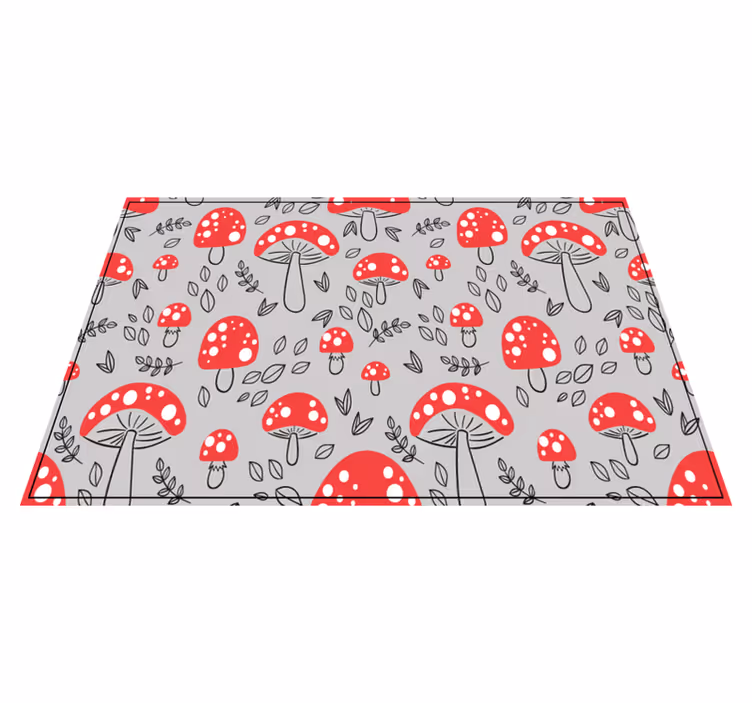 Red mushroom pattern izvirna jedilna podloga - TenStickers