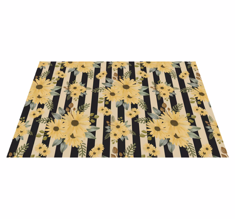 Floral stripes pattern izvirna jedilna podloga - TenStickers