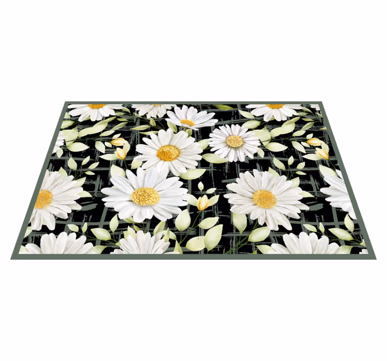 Floral pattern with daisies izvirna jedilna podloga - TenStickers
