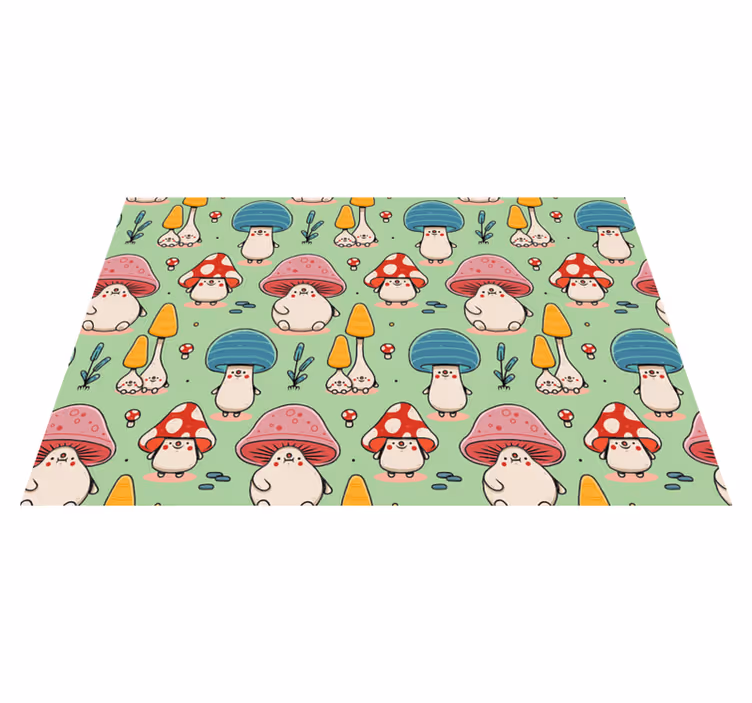 Cute mushroom characters otroški pogrinjek za mizo - TenStickers