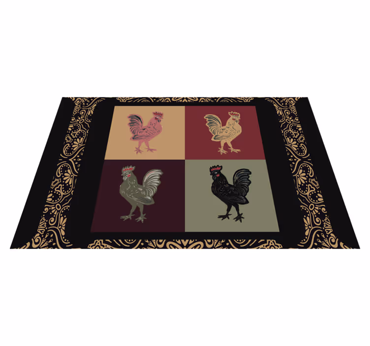 Vibrant chicken motifs izvirna jedilna podloga - TenStickers