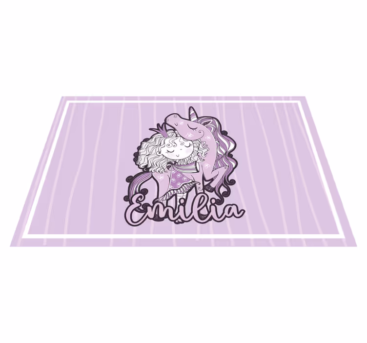 Cute unicorn embrace otroški pogrinjek za mizo - TenStickers