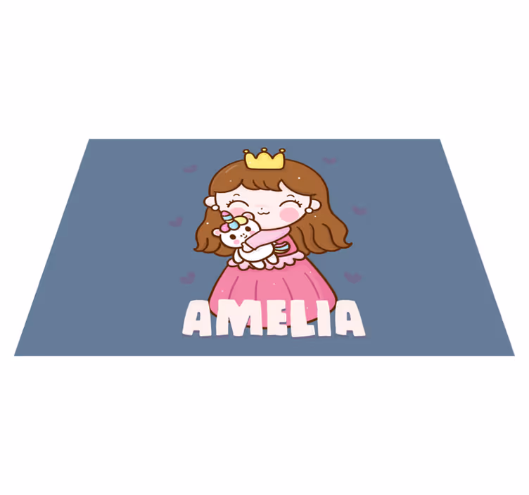 Cute princess with unicorn otroški pogrinjek za mizo - TenStickers