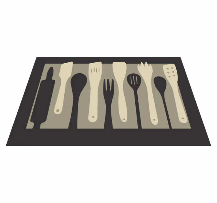 Cooking utensil silhouettes izvirna jedilna podloga - TenStickers