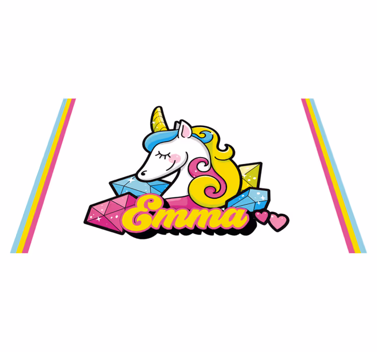 Unicorn gem theme otroški pogrinjek za mizo - TenStickers