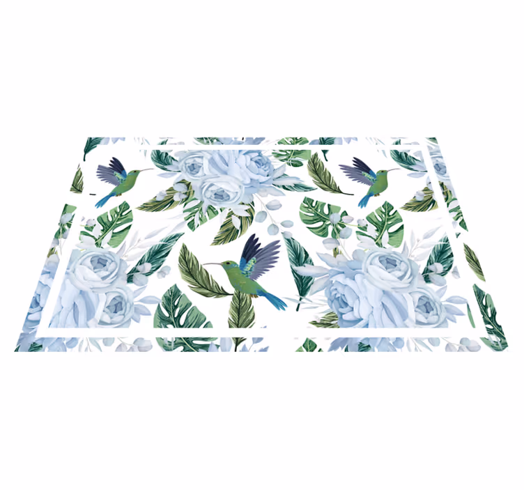 Floral hummingbird pattern moderna prtljaga - TenStickers