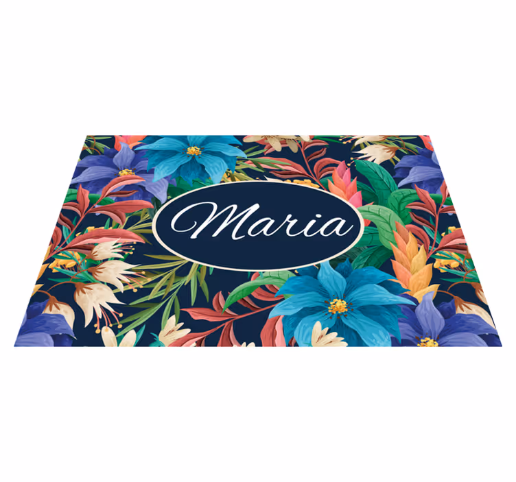 Floral personalized platter pogrinjek z imenom - TenStickers