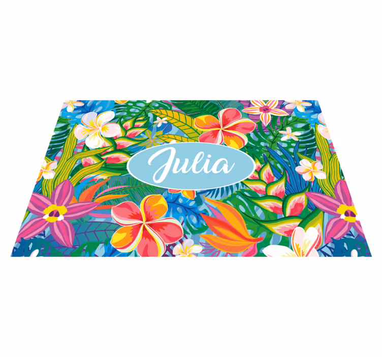 Tropical floral personalised pogrinjek z imenom - TenStickers
