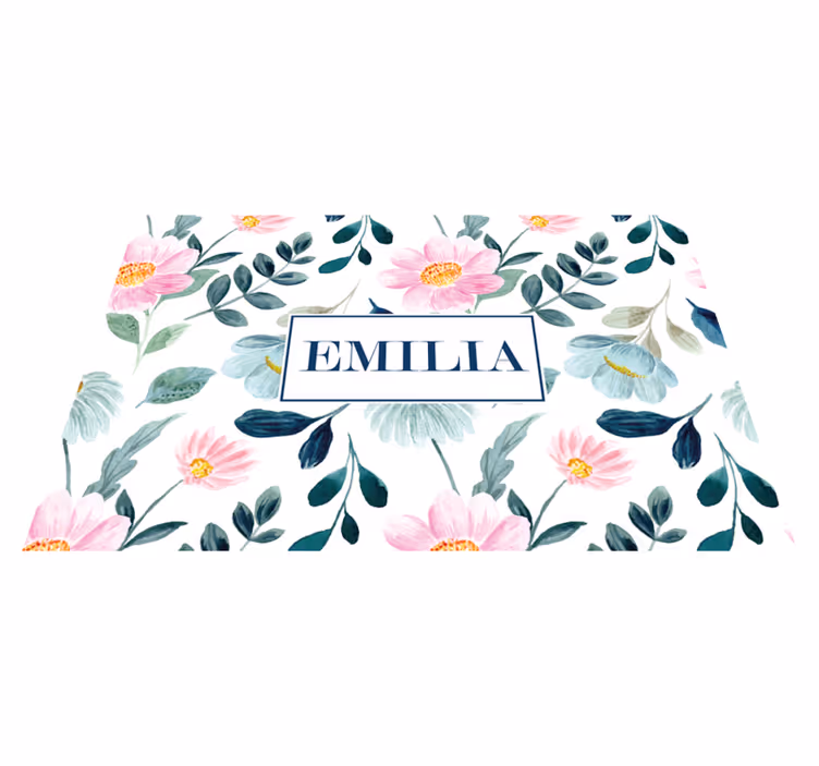 Personalized floral placement pogrinjek z imenom - TenStickers