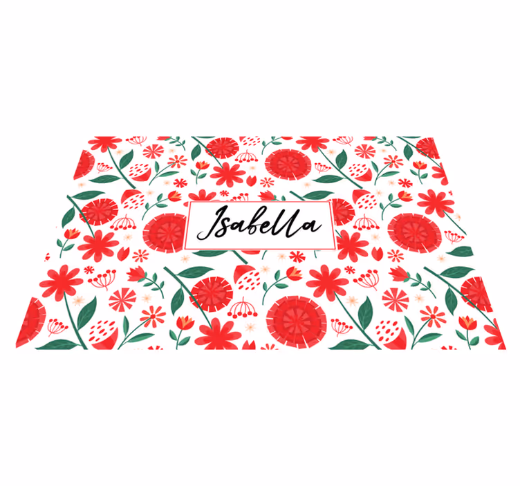 Floral name artwork pogrinjek z imenom - TenStickers