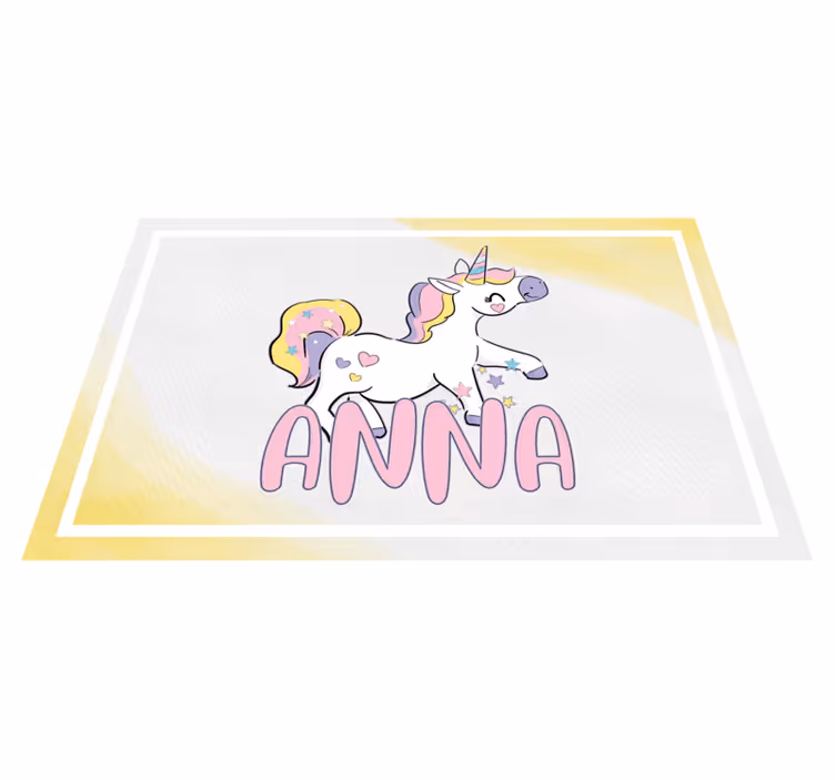 Unicorn with hearts otroški pogrinjek za mizo - TenStickers