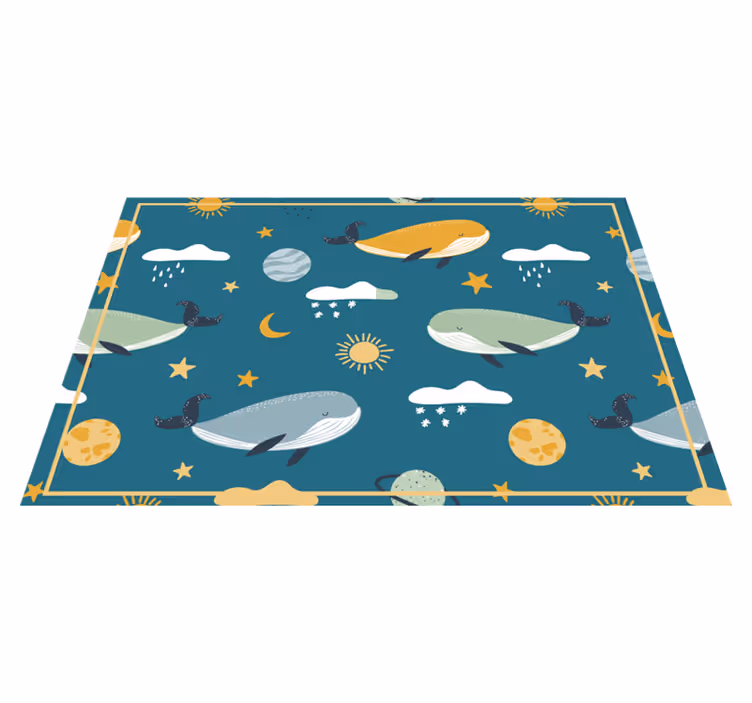 Whale and celestial patterns otroški pogrinjek za mizo - TenStickers