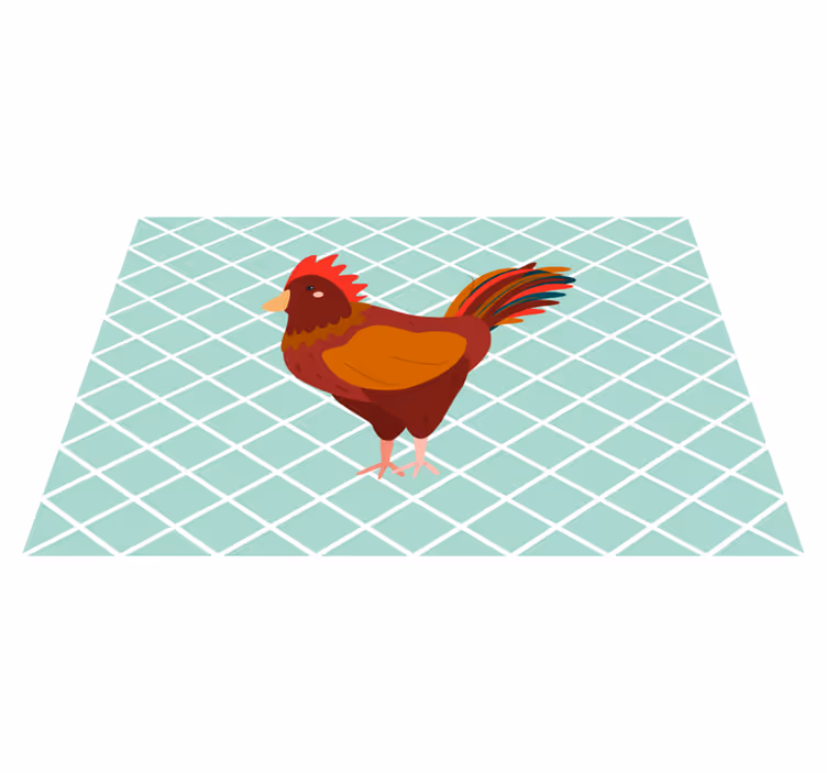 Charming rooster illustration izvirna jedilna podloga - TenStickers