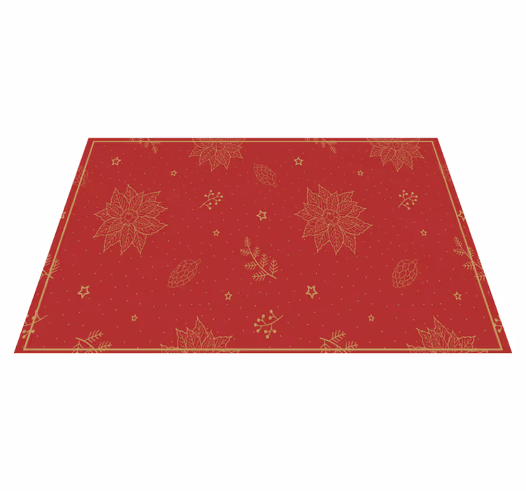Festive floral pattern božični pogrinjek - TenStickers