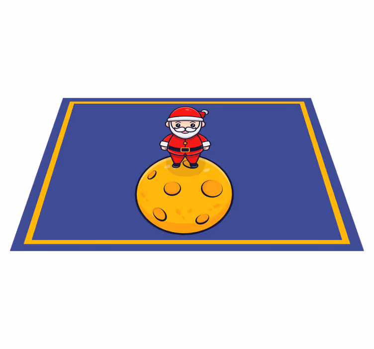 Santa on moon božična pogrinjek za praznične mize - TenStickers