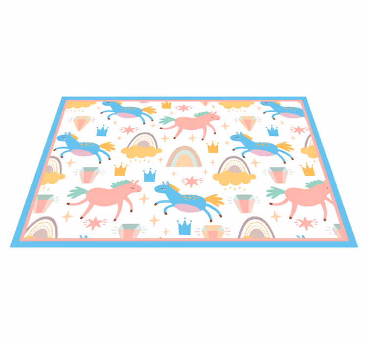Colorful unicorns running otroški pogrinjek za mizo - TenStickers