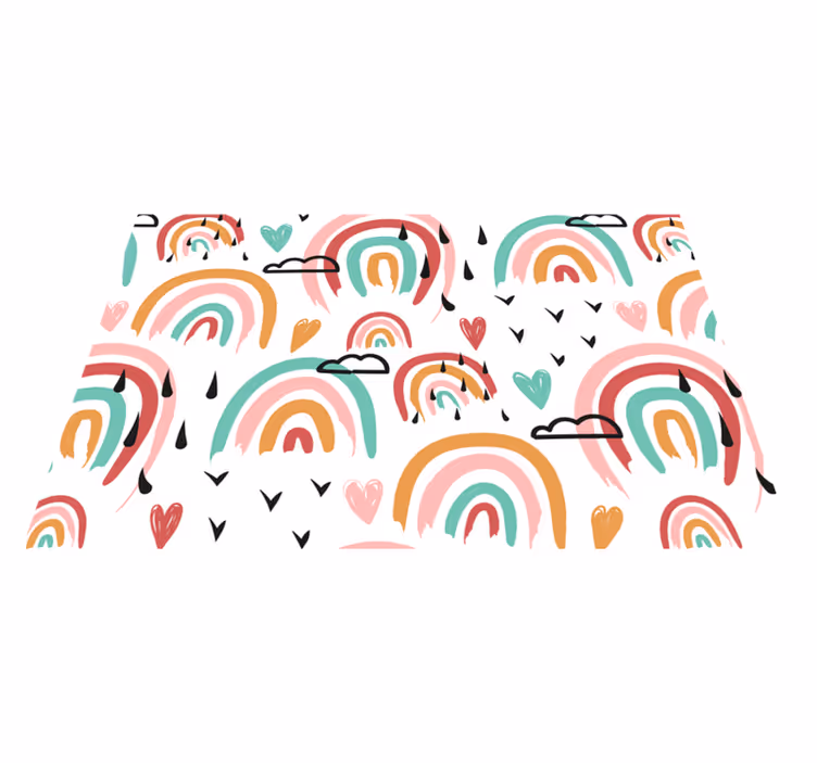 Rainbow heart pattern otroški pogrinjek za mizo - TenStickers