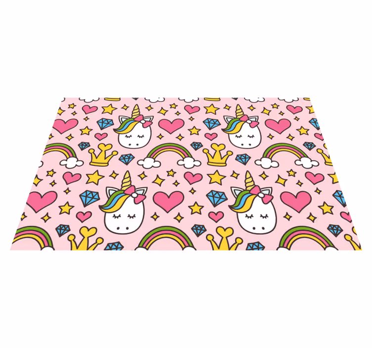 Cute unicorn pattern otroški pogrinjek za mizo - TenStickers