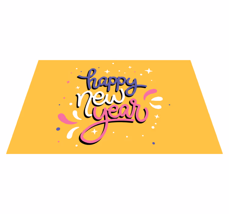 Happy new year typography božični pogrinec - TenStickers