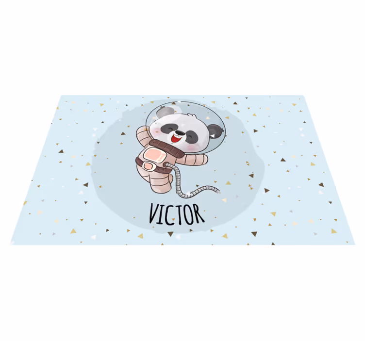 Ljubka panda za fantka z otroškimi pogrinjki z imenom - TenStickers