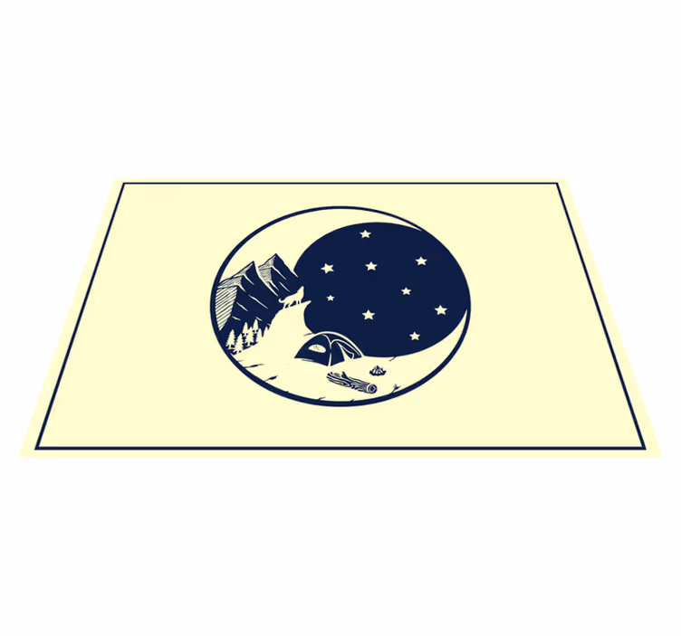 Mountain camping scene izvirna jedilna podloga - TenStickers